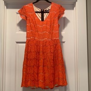 Kensie Orange Lace Dress